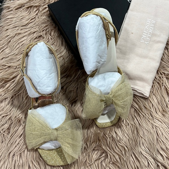 BADGLEY MISCHKA Tess tulle-bow 85mm sandals - Picture 3 of 8